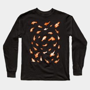 Minimalist Orange Saltwater Clownfish Pattern Long Sleeve T-Shirt